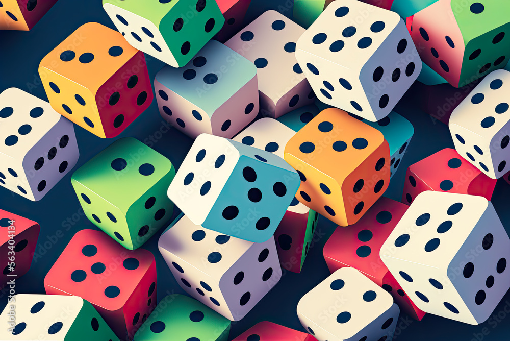 Dice design, background, graphic. Generative AI Dice design, background, graphic. Generative AI