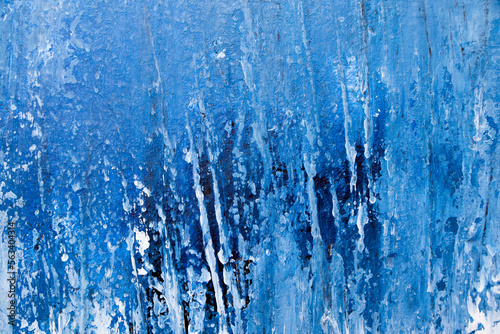 Abstract blue paint background. Hand painted modern blue painting.