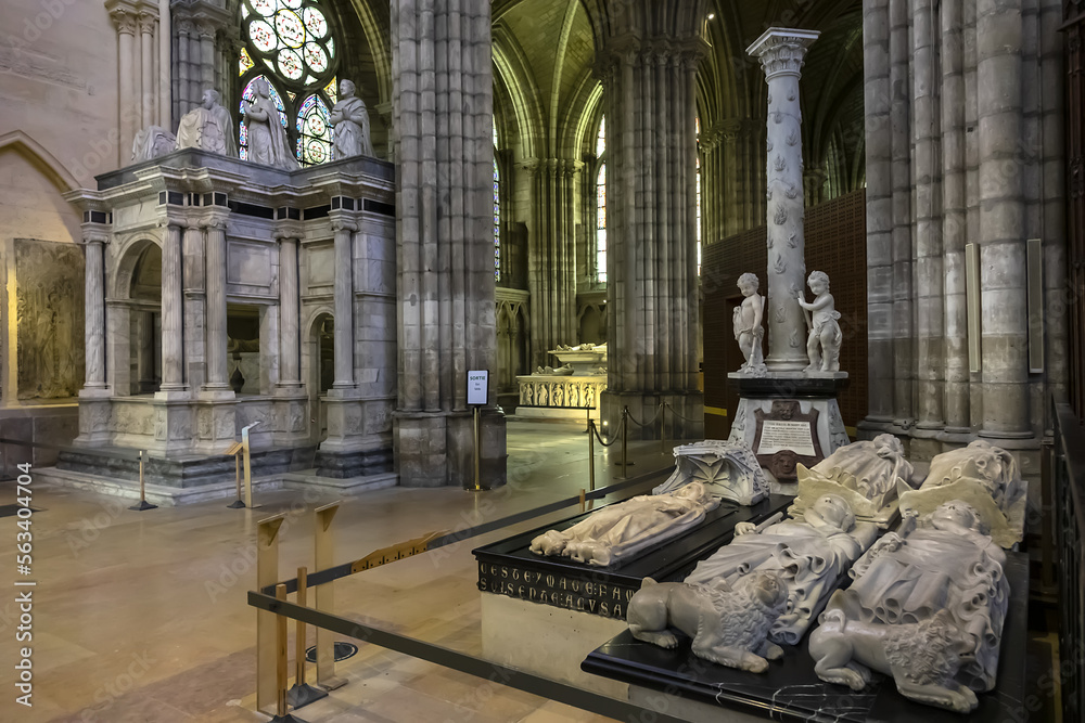 Interior of Basilica of SaintDenis (Basilique royale de SaintDenis