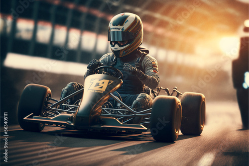 Go-Kart, Motorsports, Generative AI, Illustration