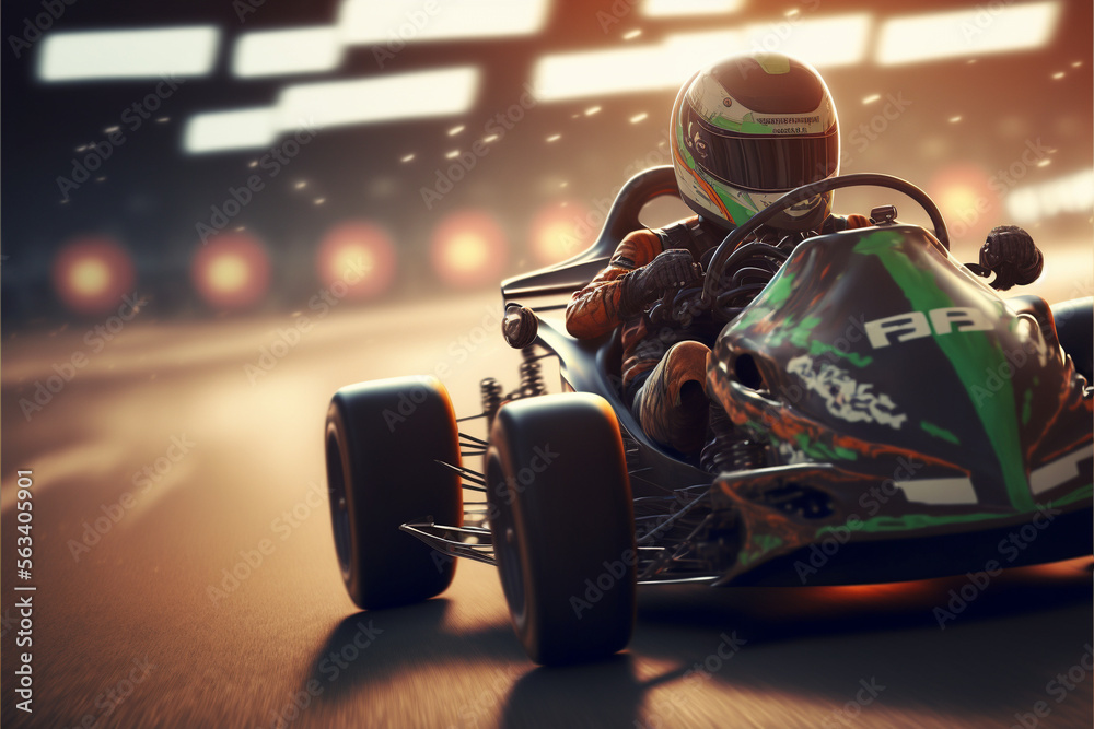 Go-Kart, Motorsports, Generative AI, Illustration
