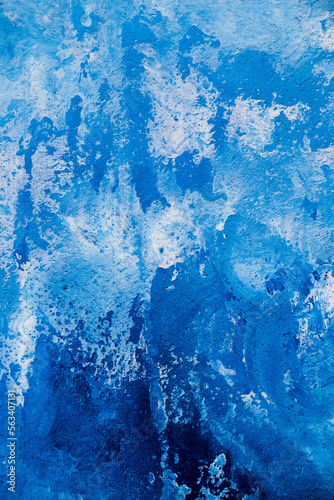 Abstract blue paint background. Modern blue painting