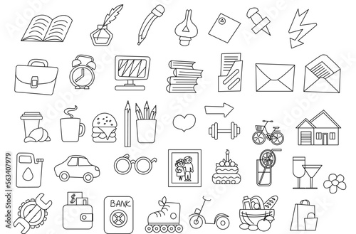 Sticker icons for diary or tablet organizer.