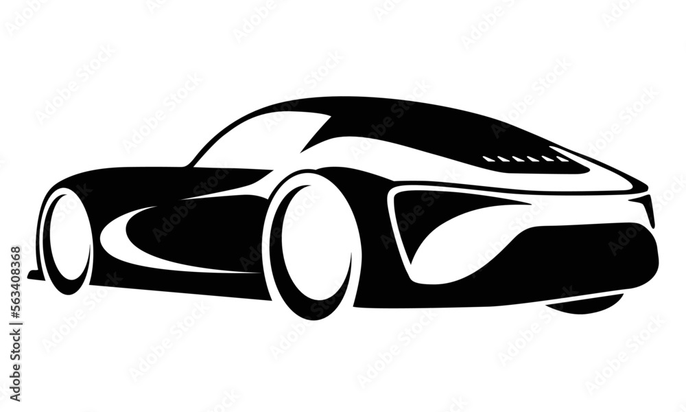 Car Silhouette - Vector for logo, icons, illustration, coloring book ...