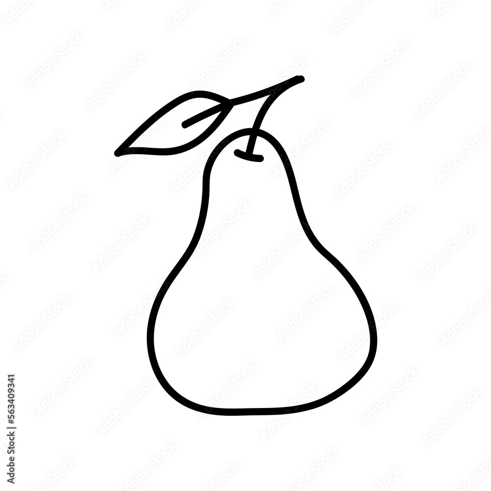 Pear doodle icon. Hand drawn Vector illustration. Pear doodle icon. Hand drawn Vector illustration.