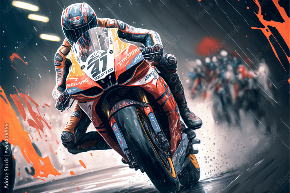 MotoGP, Motorsports, Generative AI, Illustration