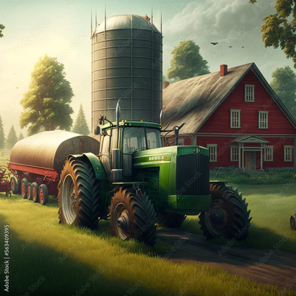 Obraz premium tractor in a field
