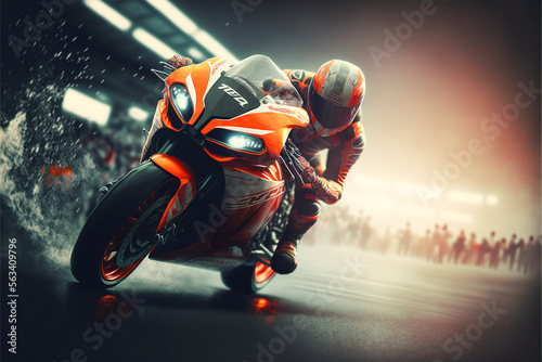 MotoGP, Motorsports, Generative AI, Illustration photo