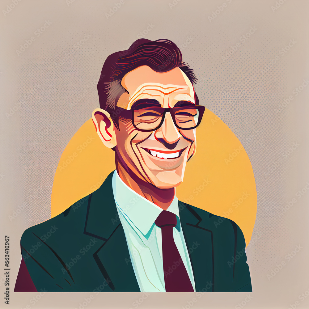 Smiling businessman in glasses