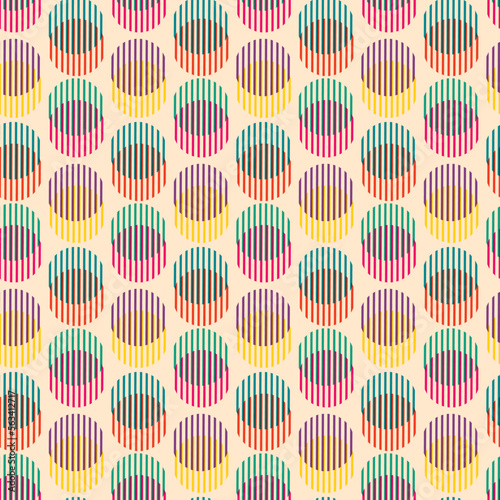 Pattern with risograph effect. Seamless vector pattern. Geometric abstract shapes. Modern two-tone poster. For social networks, flyers, decor and promotional products, packaging, textiles.