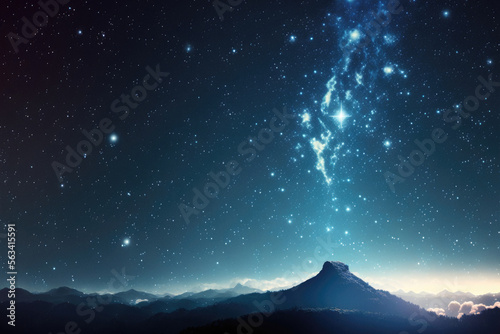 A beautiful sky full of stars, night landscape, Generative AI