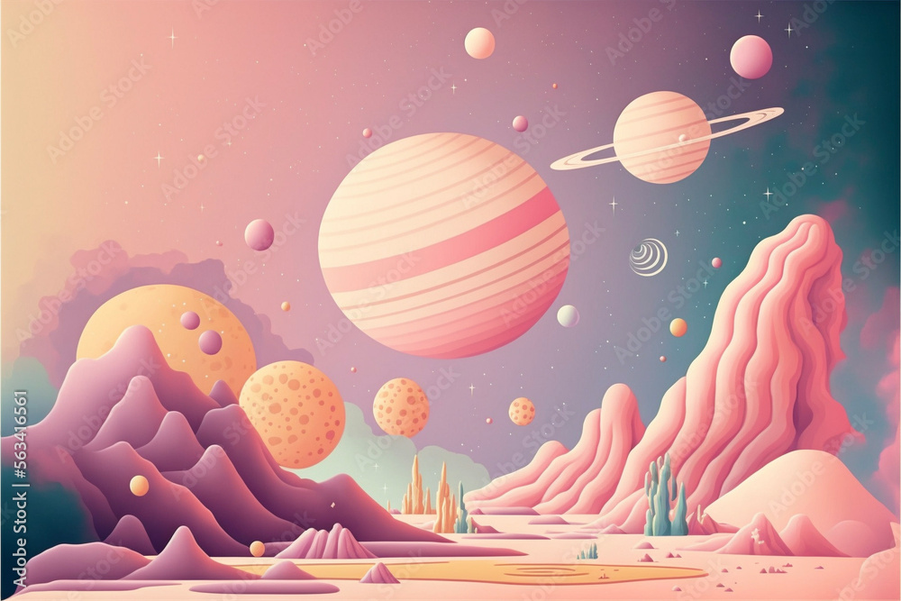 Pastel Space Background Generative AI Pastel Space Background Generative AI