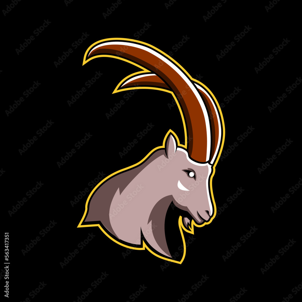 Goat Mascot Vector Logo Design Template for Sport Team Goat Mascot Vector Logo Design Template for Sport Team