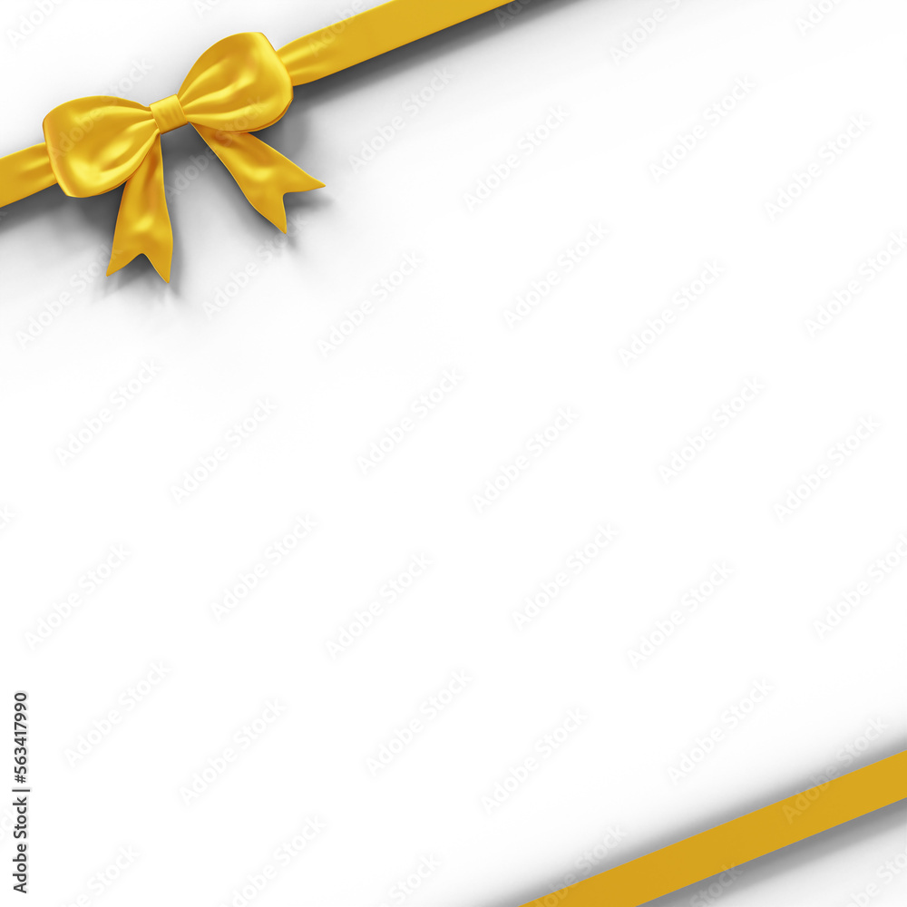 golden bow and ribbon frame isolated on transparent background golden bow and ribbon frame isolated on transparent background