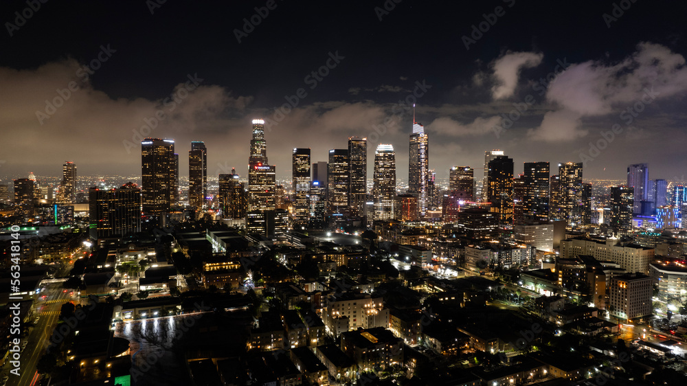 Downtown Los Angeles California Skyline Night