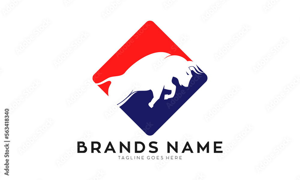 Bull animal modern logo vector