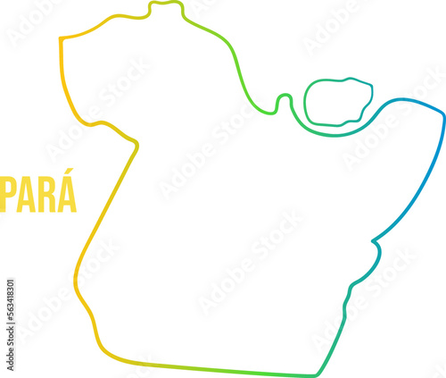 Para state isolated hand drawn map