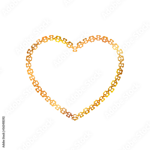 Gold frame heart shaped. Png