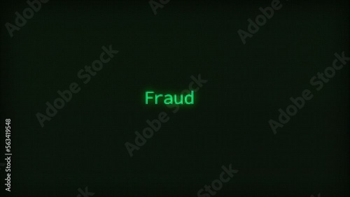 Retro Computer Coding Text Animation Typing Fraud, CRT Monitor Style