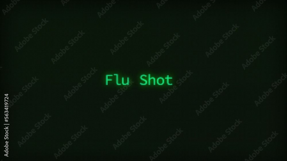Retro Computer Coding Text Animation Typing Flu Shot, CRT Monitor Style
