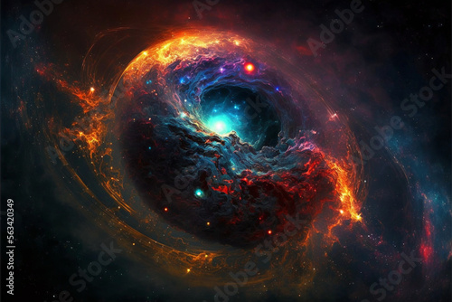 Galaxy universe colorful digital art illustration