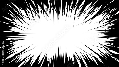 Frame with black spiky lines on a white background. Isolated sharp strokes. Stock vector illustration with abstract teeth.