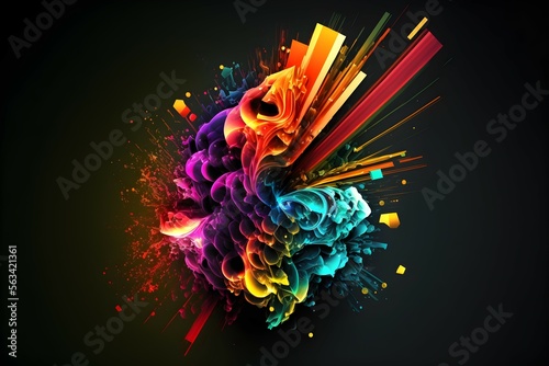 abstract background with colorful explosion, Generative AI