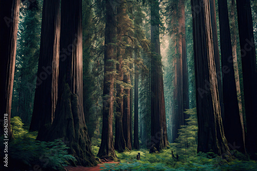 Redwood Forest at Dusk photo