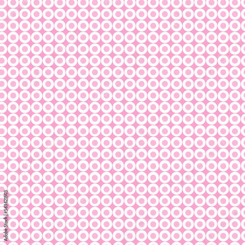 Dots seamless pattern, pink and white color, geometric background