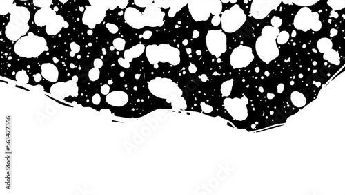 Big paw snow filling the space on a black background. Abstract snow mountain in vector format. Stock illustration with winter background.
