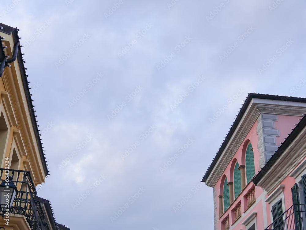 close up of colorful italian houses