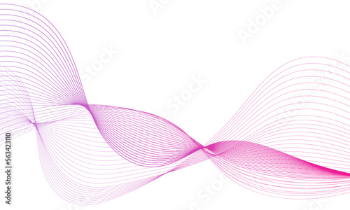 Abstract colorful gradient wave element for design. Digital frequency track equalizer. Stylized line art background. Vector illustration. Wave with lines created using blend tool. Curved wavy line.