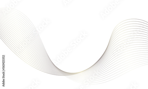 Abstract colorful gradient wave element for design. Digital frequency track equalizer. Stylized line art background. Vector illustration. Wave with lines created using blend tool. Curved wavy line. © Sergey
