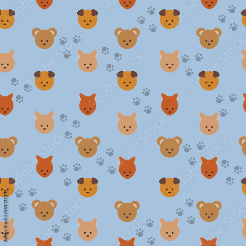 seamless pattern with for child with cute animals