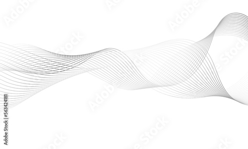 Abstract platinum gradient wave element for design. Digital frequency track equalizer. Stylized line art background. Vector illustration. Wave with lines created using blend tool. Curved wavy line.