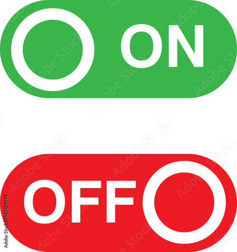 On off vector icon, switch symbol trendy style illustration on white background 