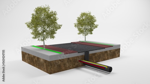 Obraz na plátně Détail route 3D