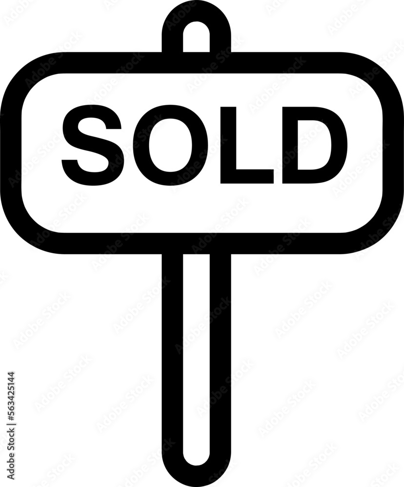 Sold vector icon, sold out symbol illustration on white background..eps Sold vector icon, sold out symbol illustration on white background..eps