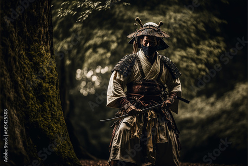 Samurai traditional clothing  culture  background  generative ai