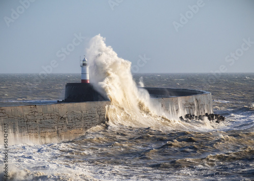 Waves hitting Breakwater