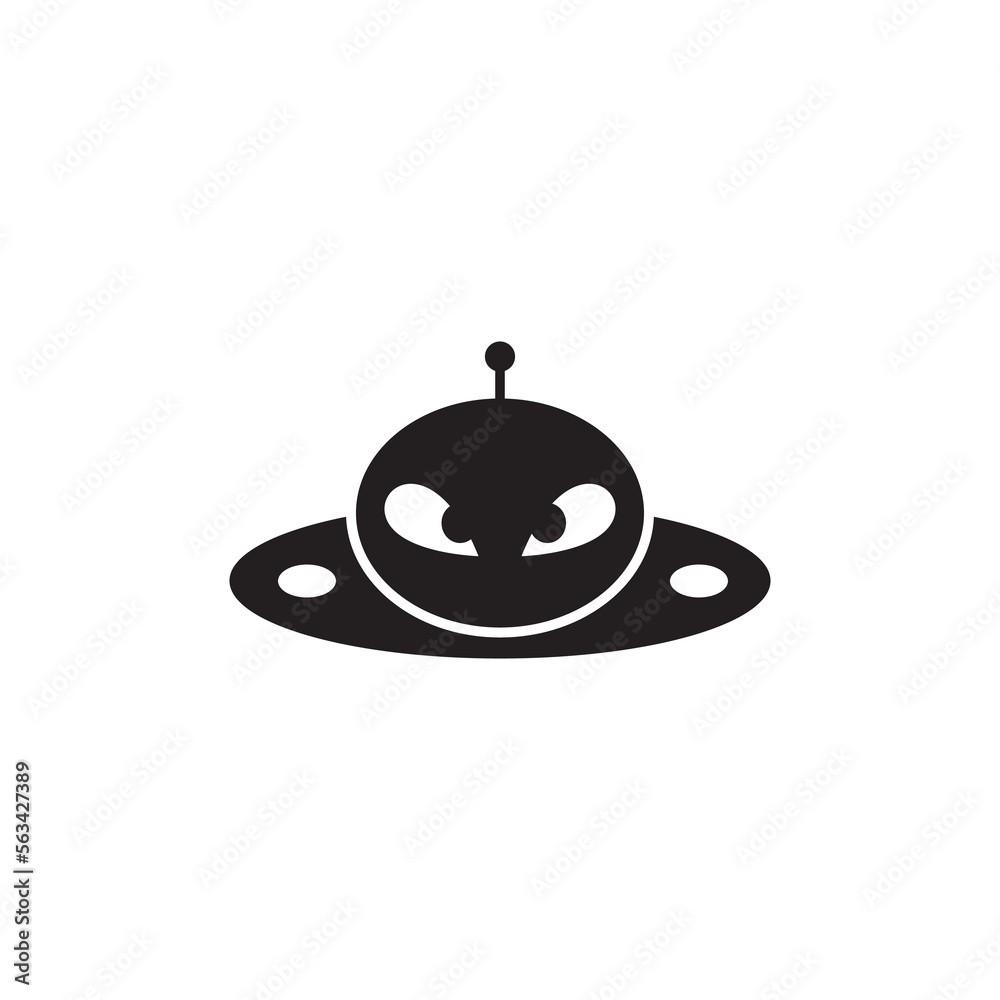 Obraz premium UFO icon logo template illustration design vector