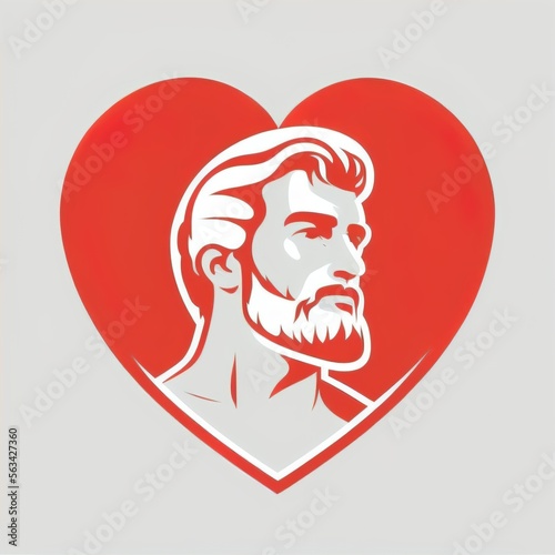 Handsome man with heart illustration