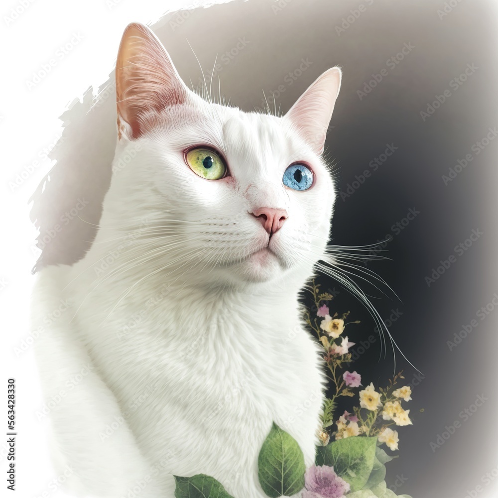 Obraz premium Odd-eyed khao manee cat