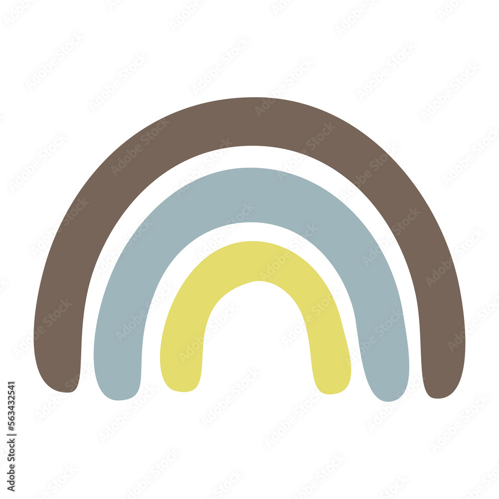cute rainbow in bohemian style with earth colors vector illustration for graphic design and decorative element, brown, blue, and green cute rainbow in bohemian style with earth colors vector illustration for graphic design and decorative element, brown, blue, and green