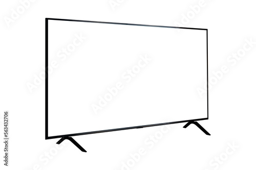 Smart Tv with blank screen isolated on white background. Suitable for advertising and decoration in various projects.