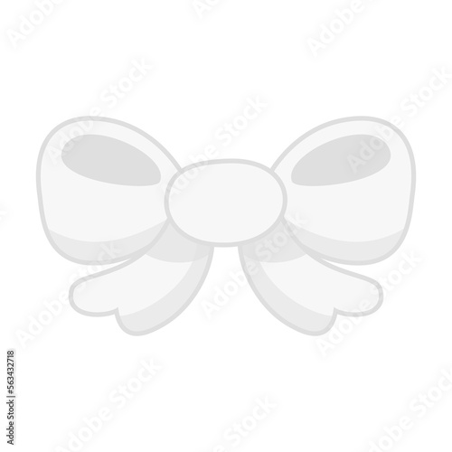 cute white ribbon bow tie vector illustration for graphic design and decorative element