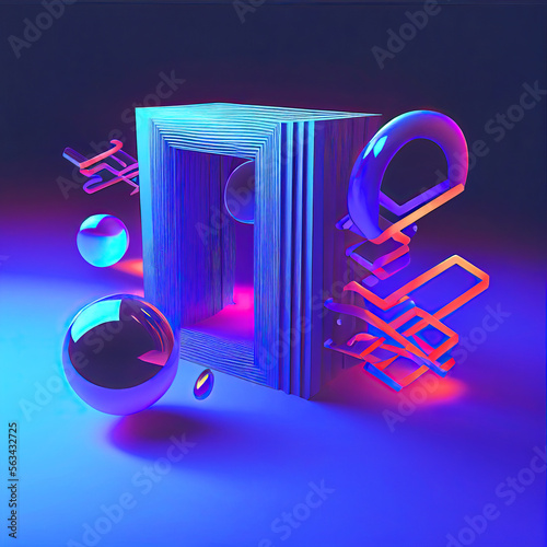 Abstract modern shape Generative AI Illustration 