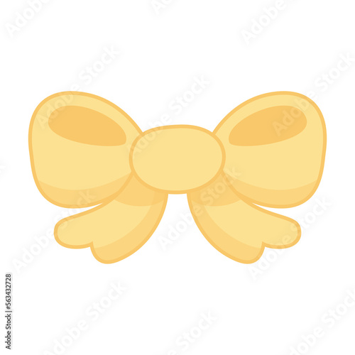 cute yellow ribbon bow tie vector illustration for graphic design and decorative element