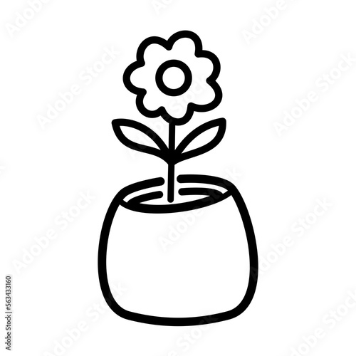 cute flowers in pot vectors illustration for symbol or icon
