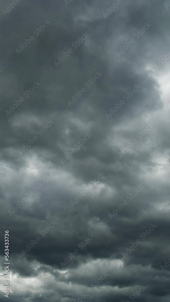 Vertical time lapse of majestic gray cloudy, quality video no flicker no birds Vertical time lapse of majestic gray cloudy, quality video no flicker no birds